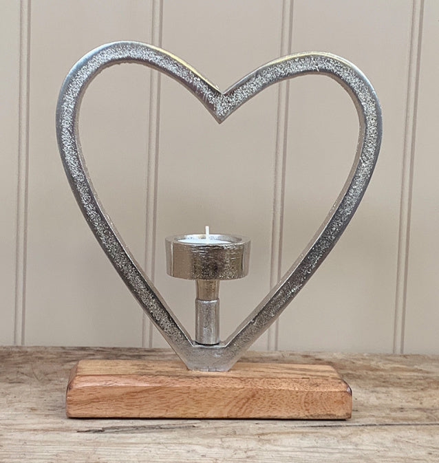 Silver Heart T Light Holder image 0