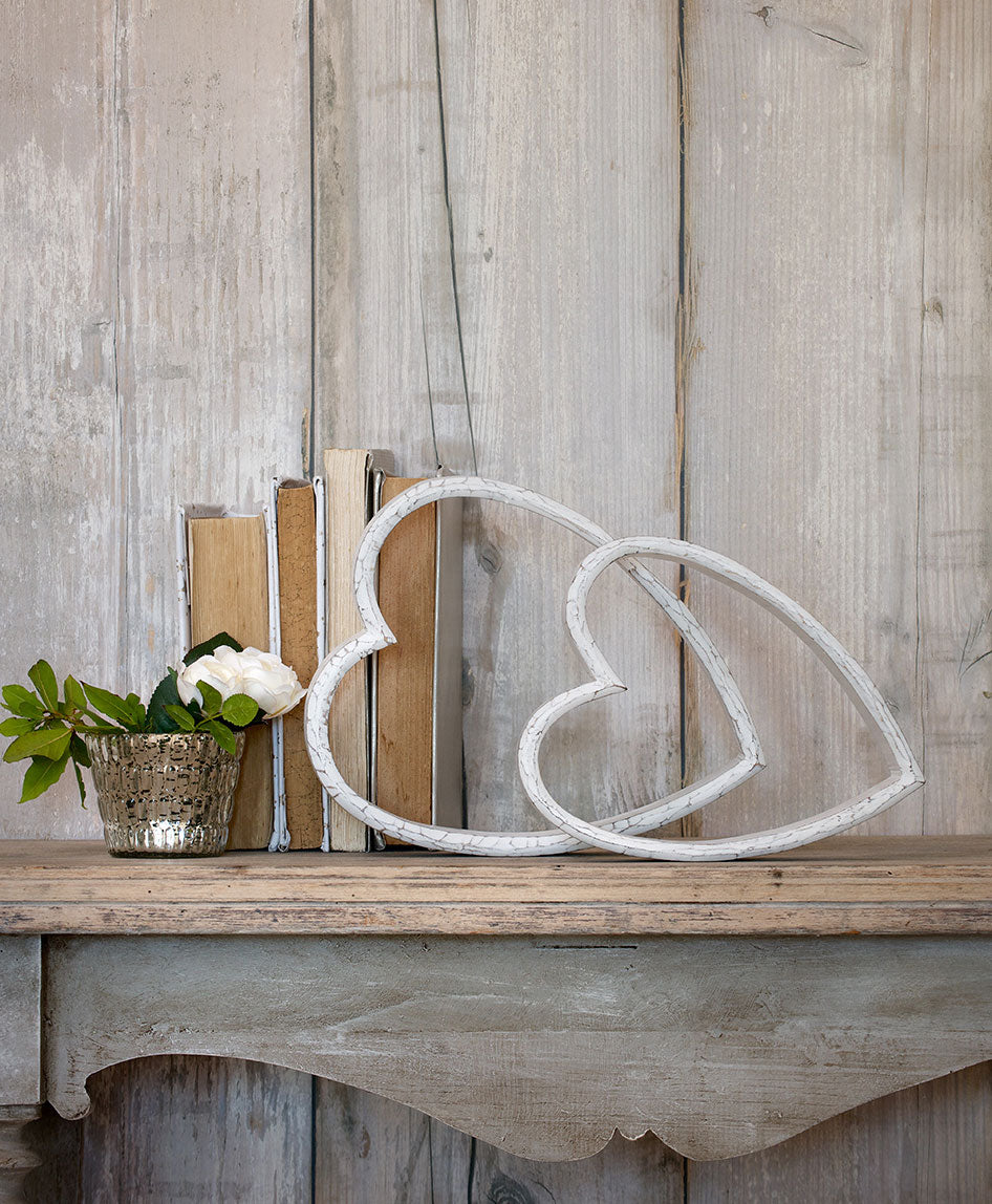 White Sleeping Wooden Hearts - Set of 2 image 0