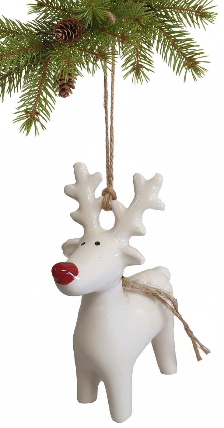 Hanging Porcelain Reindeer