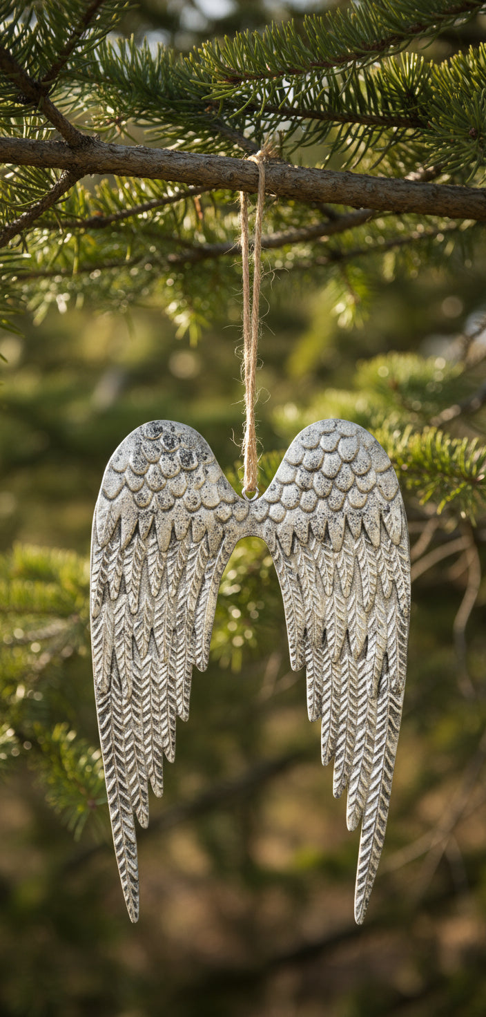 Silver Hanging Angel Wings