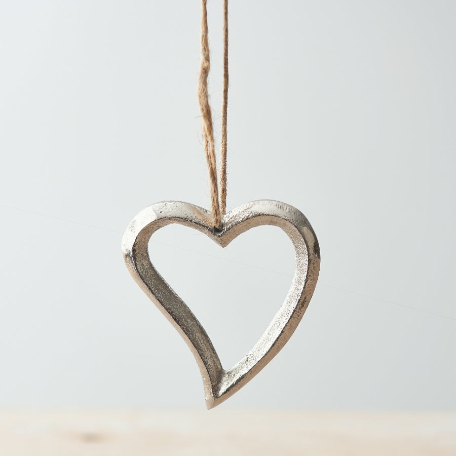 Silver Hanging Heart - 10cm