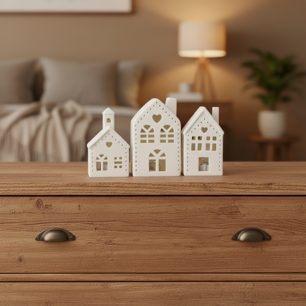 LED Church & Houses (Set of 3)