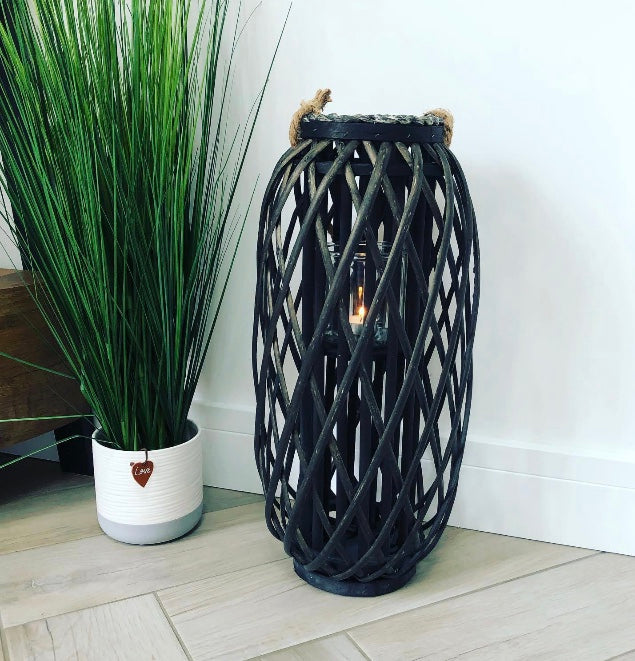 Black Wicker Lantern image 2