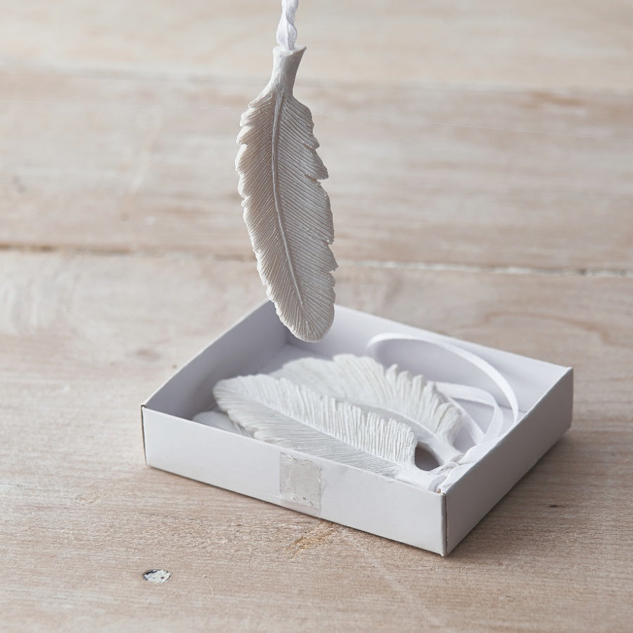 White Ceramic Feathers - Set of 4 image 0