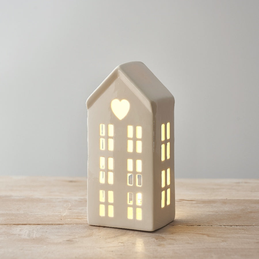 Ceramic House with LED Light - 16cm image 0