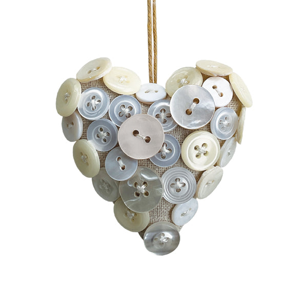 Linen Heart with Buttons image 2