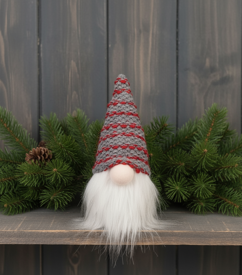 Glowing Sitting Gonk - grey/red