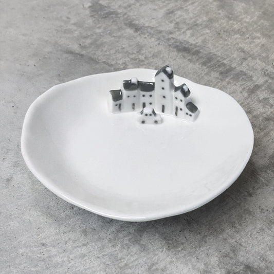 Porcelain Bowl with Houses image 0