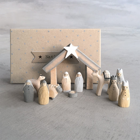 East of India Wooden Nativity Set