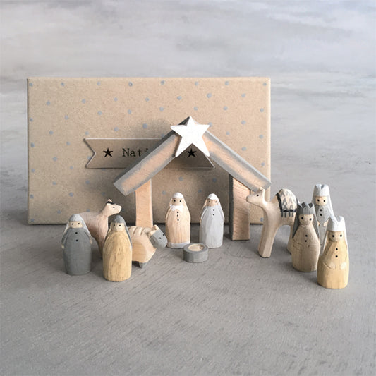 East of India Wooden Nativity Set