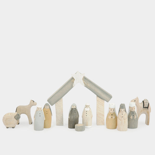 East of India Wooden Nativity Set