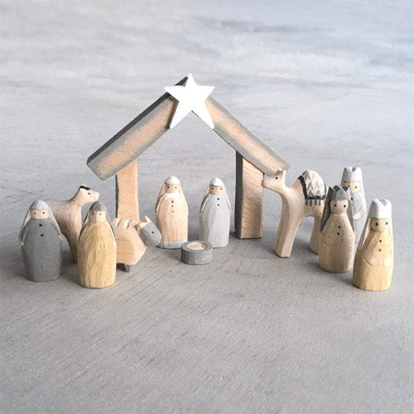 East of India Wooden Nativity Set