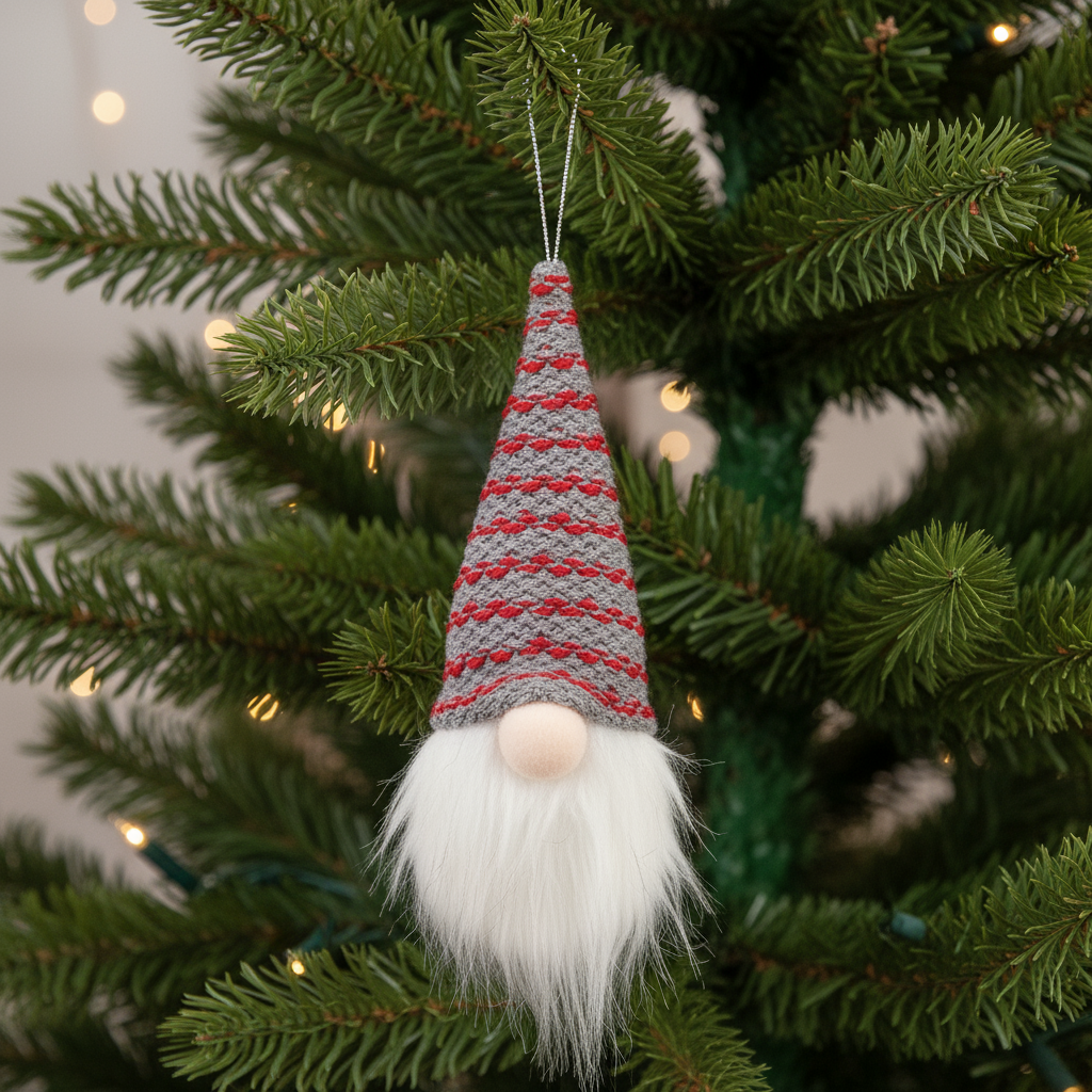 Glowing Hanging Gonk - grey/red