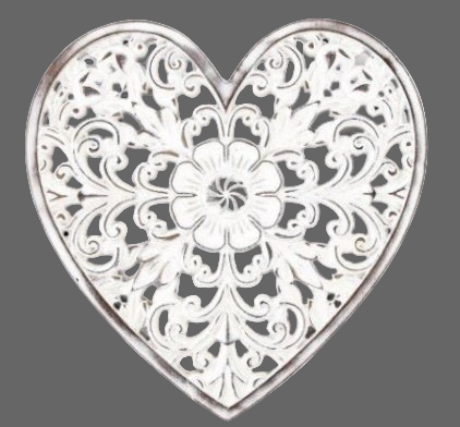 White Washed Heart Plaque