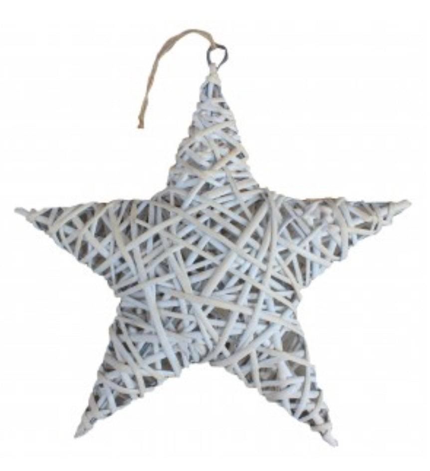 White Washed Wicker Star image 0