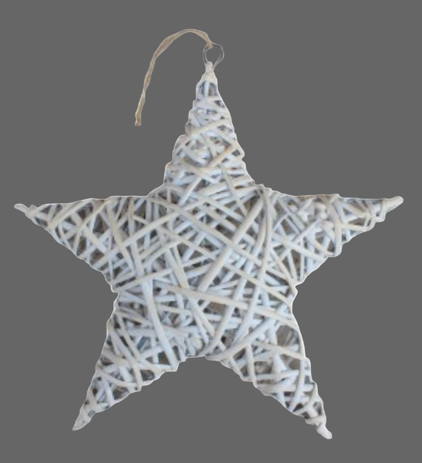 White Washed Wicker Star