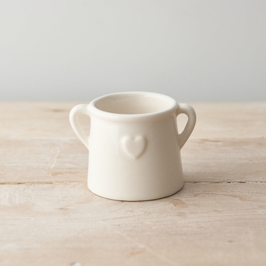 White Heart Plant Pot image 0