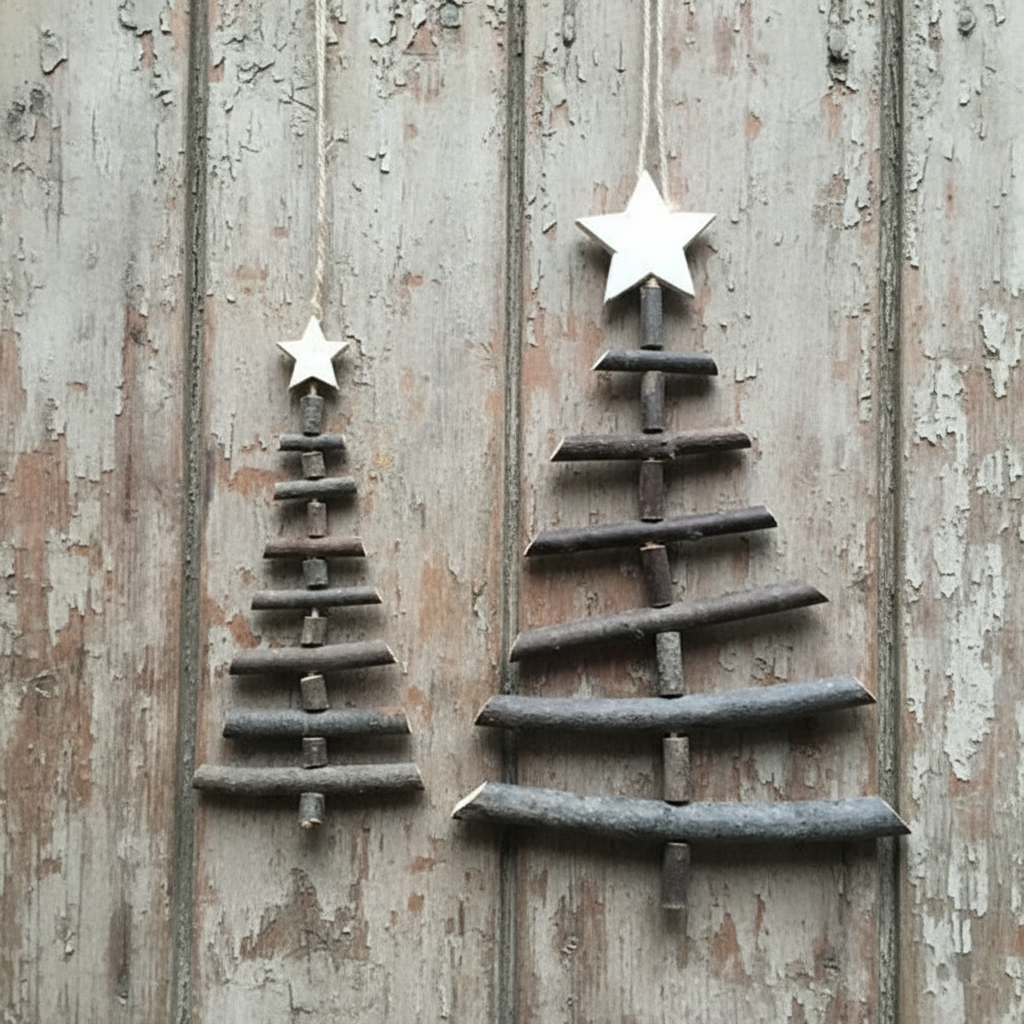 East of India Hanging Twig Christmas Trees