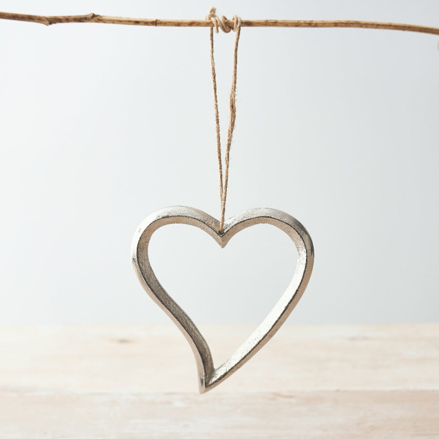 Silver Hanging Heart - 12cm