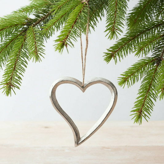 Silver Hanging Heart - 12cm