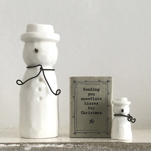 East of India Porcelain Snowman