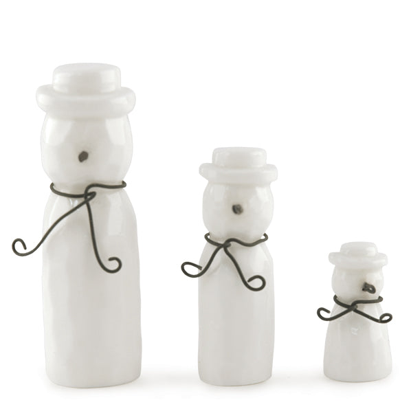 East of India Porcelain Set of 3 Snowmen