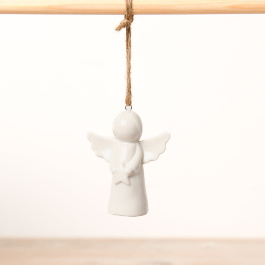 White Ceramic Hanging Angel