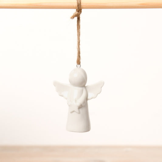 White Ceramic Hanging Angel
