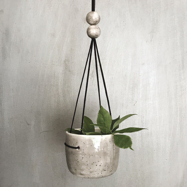 East of India Hanging Planter - grey