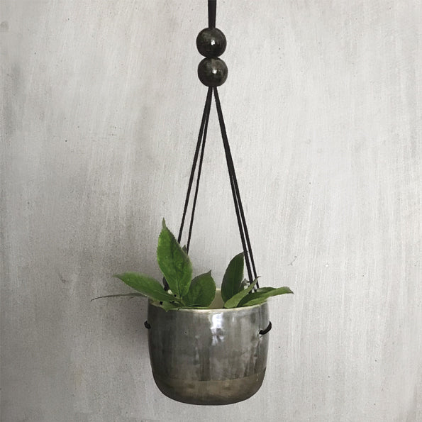 East of India Hanging Planter - Black