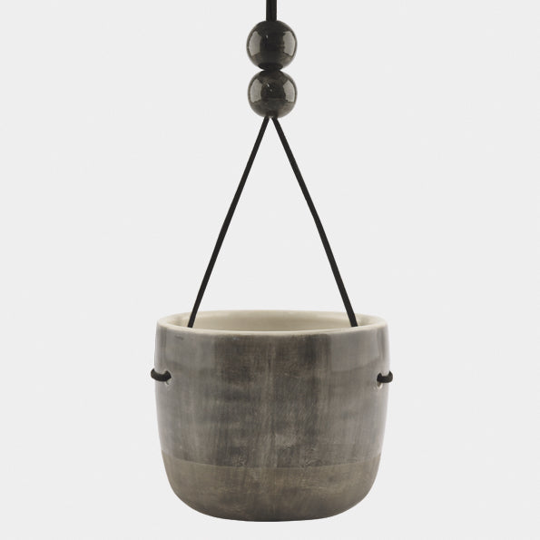 East of India Hanging Planter - Black