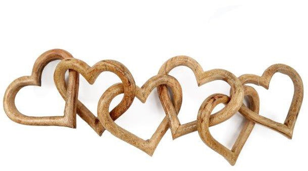 5 Wooden Hearts image 0