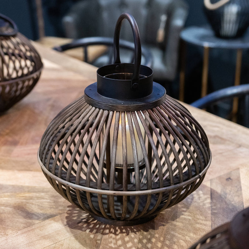 Brown Bamboo Lantern - Available in 2 sizes image 0
