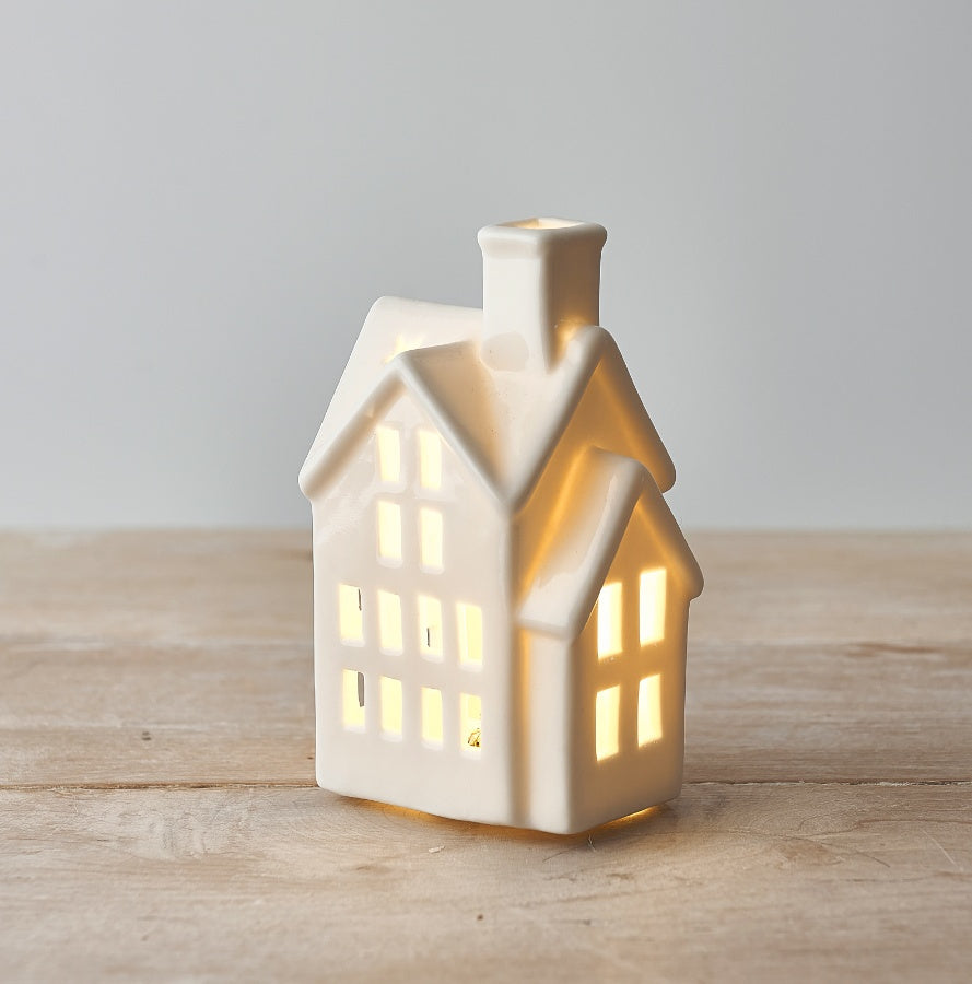 Ceramic House with LED Light - 12cm image 0