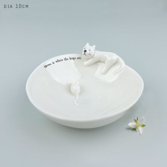 Porcelain Bowl - Cat & Mouse image 0