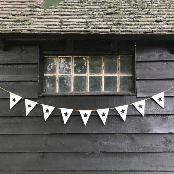 White Wooden Star Bunting image 2