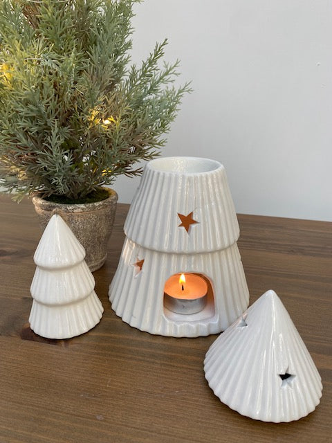 White Ceramic Tree Oil Burner image 0