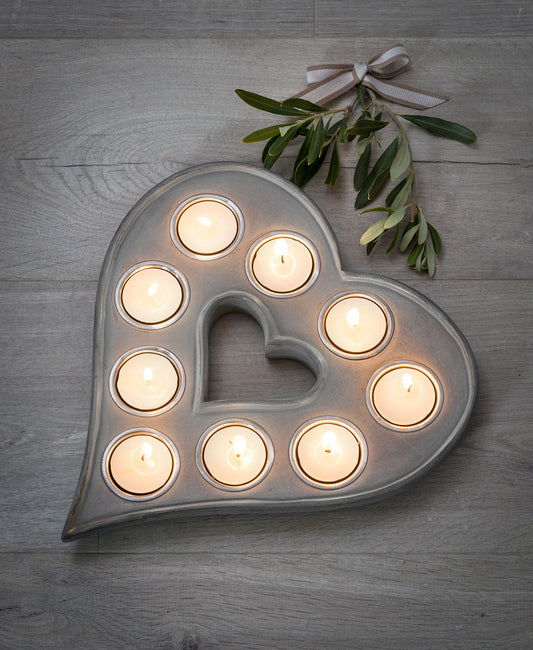 Grey Wooden T Light Holder image 0