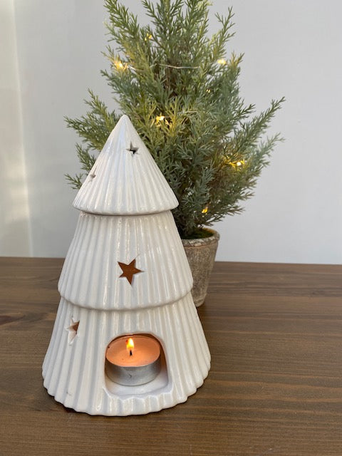 White Ceramic Tree Oil Burner image 1