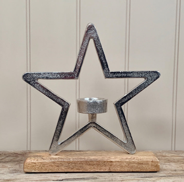 Silver Star T Light Holder image 0