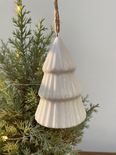 White Porcelain Hanging Christmas Tree image 0