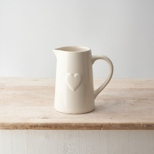 White Heart Jug 9cm image 0